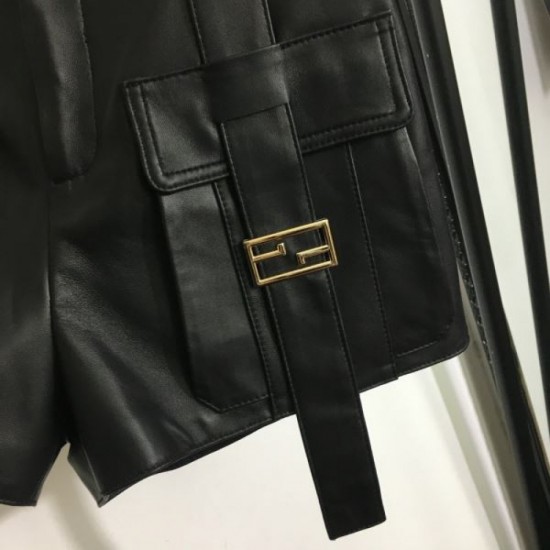 2023FW Genuine leather pants FENDI Style packed with charm 2023FW Genuine leather pants FENDI Style packed with charm