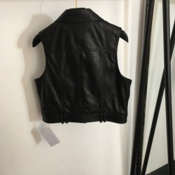 BALMAIN Balmain 2023FW leather vest Finished in a sexy style