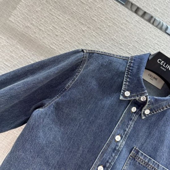 2023FW Denim shirt CELINE CELINE High fashion sense 2023FW Denim shirt CELINE CELINE High fashion sense