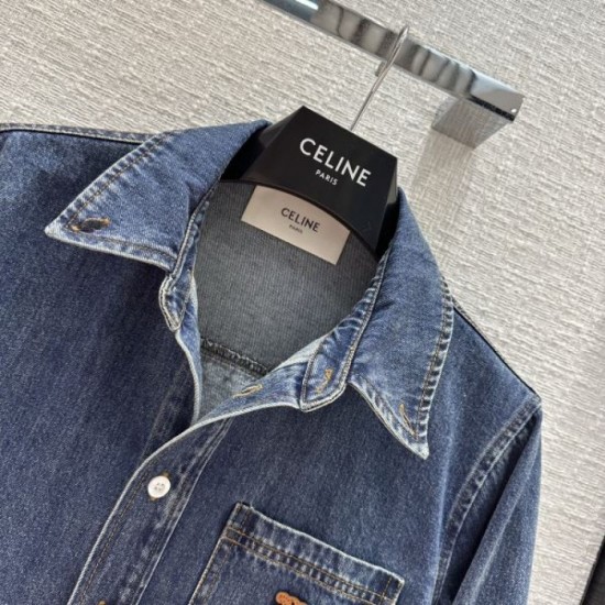 2023FW Denim shirt CELINE CELINE High fashion sense 2023FW Denim shirt CELINE CELINE High fashion sense