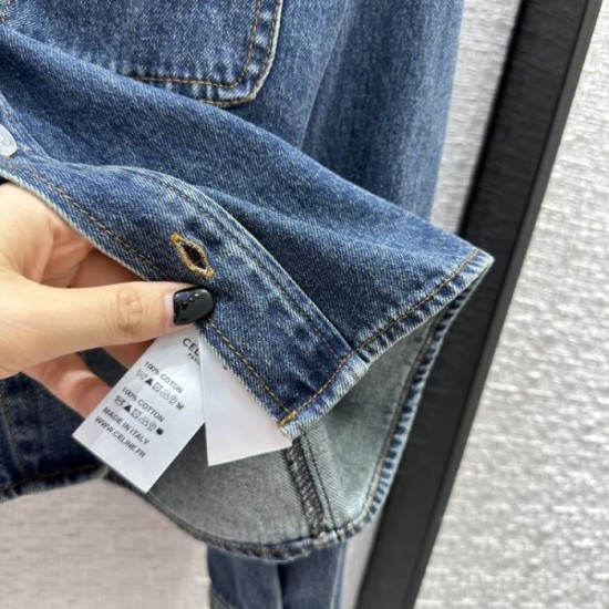 2023FW Denim shirt CELINE CELINE High fashion sense 2023FW Denim shirt CELINE CELINE High fashion sense