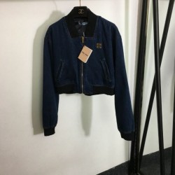 2023FW Denim coat MIU MIU Miu Miu classic style