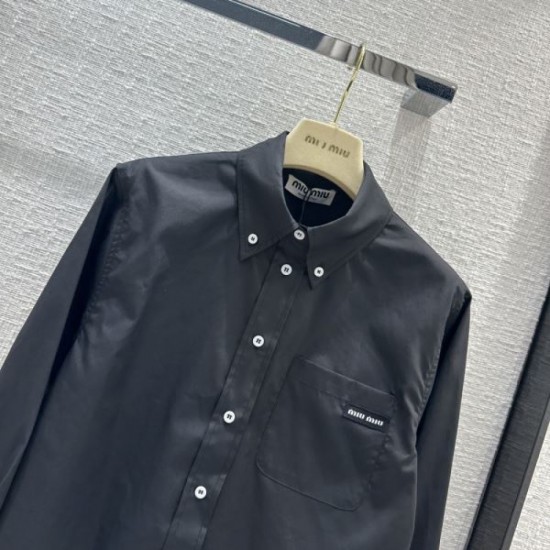 2023FW MIU MIU Miu Miu Autumn/Winter Trend Long Sleeve Shirt 2023FW MIU MIU Miu Miu Autumn/Winter Trend Long Sleeve Shirt