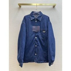 2023FW Denim Shirt PRADA Stylish Style
