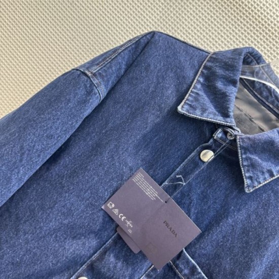 2023FW Denim Shirt PRADA Stylish Style 2023FW Denim Shirt PRADA Stylish Style