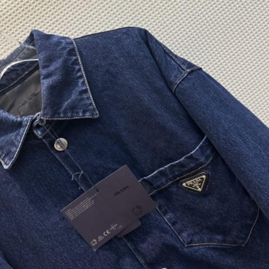 2023FW Denim Shirt PRADA Stylish Style 2023FW Denim Shirt PRADA Stylish Style