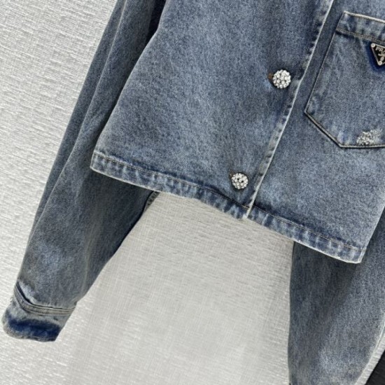 2023FW PRADA New winter denim coat that is in short supply 2023FW PRADA New winter denim coat that is in short supply