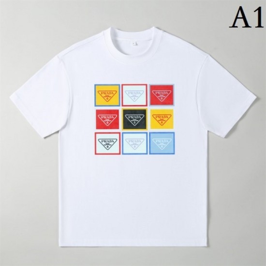 PRADA Prada short-sleeved T-shirt 2023SS excellent brand print PRADA Prada short-sleeved T-shirt 2023SS excellent brand print