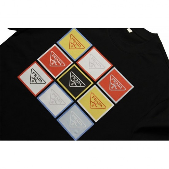 PRADA Prada short-sleeved T-shirt 2023SS excellent brand print PRADA Prada short-sleeved T-shirt 2023SS excellent brand print