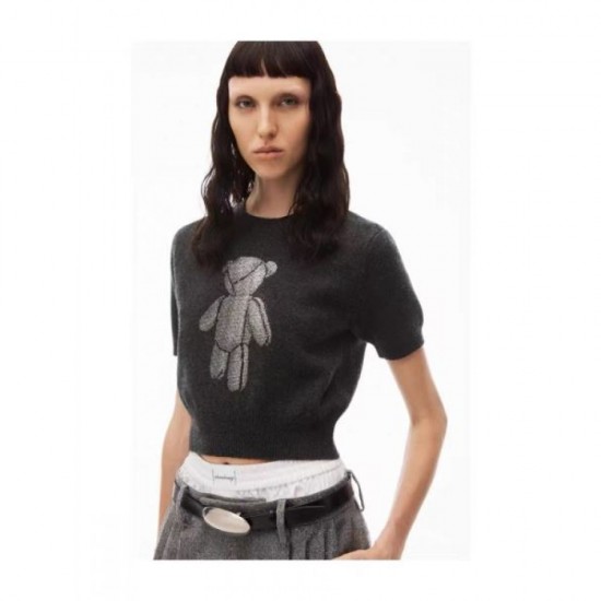 2023FW Short sleeve knit sweater ALEXANDER WANG Standard design 2023FW Short sleeve knit sweater ALEXANDER WANG Standard design
