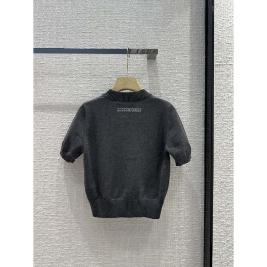 2023FW Short sleeve knit sweater ALEXANDER WANG Standard design 2023FW Short sleeve knit sweater ALEXANDER WANG Standard design