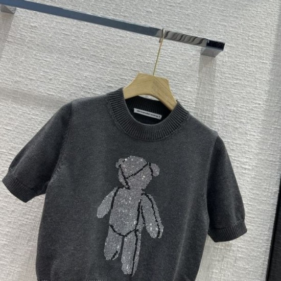 2023FW Short sleeve knit sweater ALEXANDER WANG Standard design 2023FW Short sleeve knit sweater ALEXANDER WANG Standard design
