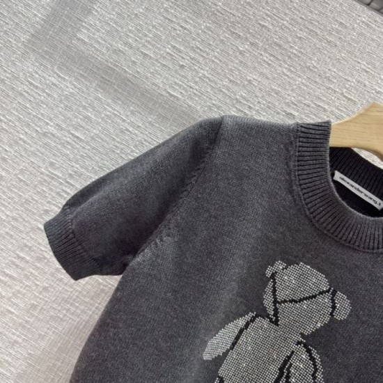 2023FW Short sleeve knit sweater ALEXANDER WANG Standard design 2023FW Short sleeve knit sweater ALEXANDER WANG Standard design