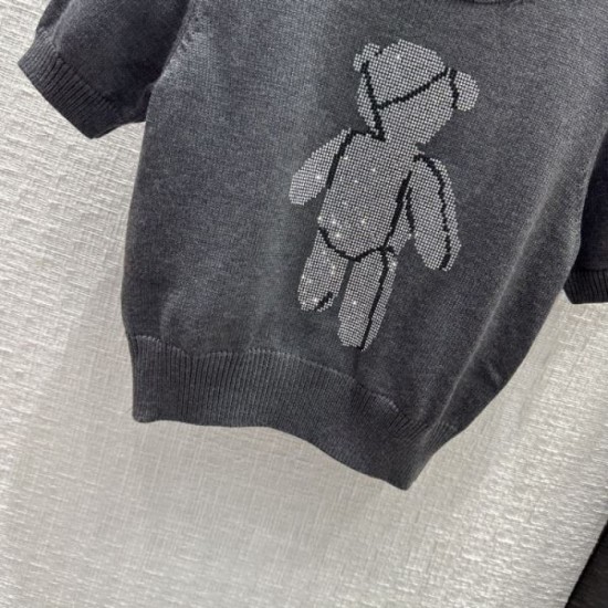 2023FW Short sleeve knit sweater ALEXANDER WANG Standard design 2023FW Short sleeve knit sweater ALEXANDER WANG Standard design