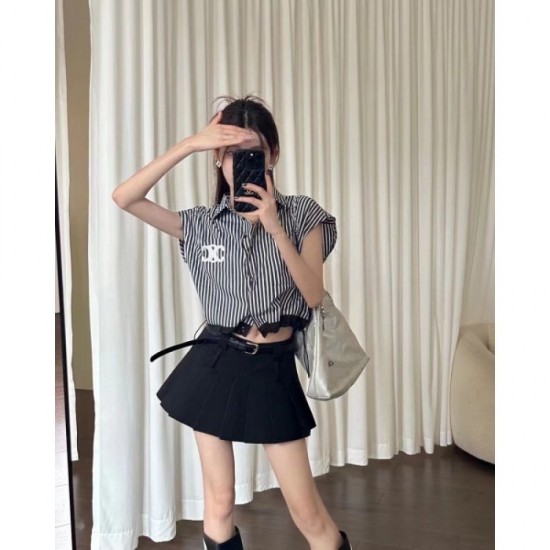 CELINE Celine 2023SS short sleeve latest fashionable logo CELINE Celine 2023SS short sleeve latest fashionable logo