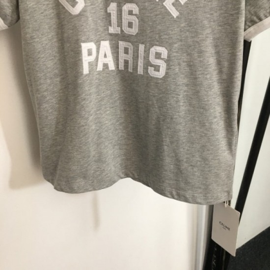 CELINE Celine 2023SS short-sleeved T-shirt Simple and mature impression is wonderful CELINE Celine 2023SS short-sleeved T-shirt Simple and mature impression is wonderful