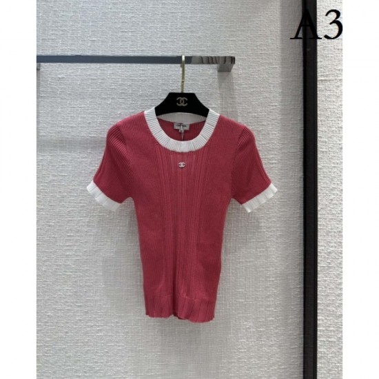 CHANEL Chanel Latest Featured Fashion 2023SS Short Sleeve Knit CHANEL Chanel Latest Featured Fashion 2023SS Short Sleeve Knit