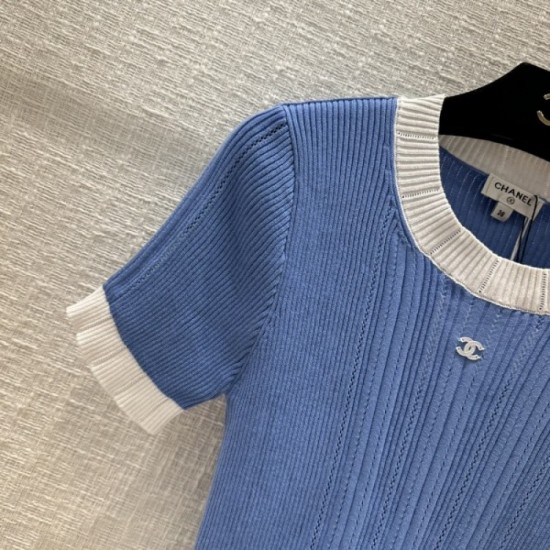 CHANEL Chanel Latest Featured Fashion 2023SS Short Sleeve Knit CHANEL Chanel Latest Featured Fashion 2023SS Short Sleeve Knit