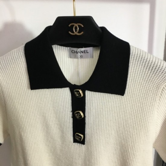 CHANEL Chanel 2023SS short-sleeved knit popular brand in Japan CHANEL Chanel 2023SS short-sleeved knit popular brand in Japan