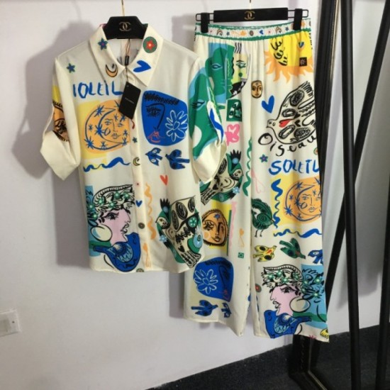 Order rush short-sleeved shirt + wide pants top and bottom set 2023SS DOLCE & GABBANA Dolce & Gabbana Order rush short-sleeved shirt + wide pants top and bottom set 2023SS DOLCE & GABBANA Dolce & Gabbana