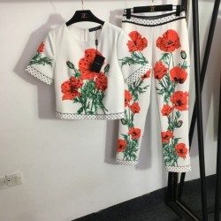 Surprise price short-sleeved T-shirt + straight pants top and bottom set 2023SS DOLCE & GABBANA Dolce & Gabbana