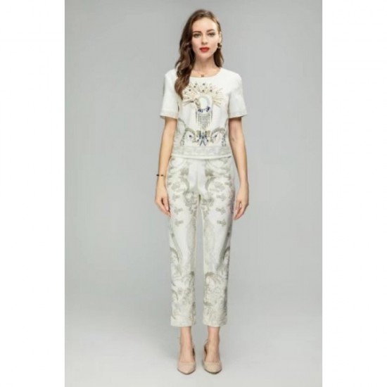Highly sensitive celebrities favorite short-sleeved T-shirt + straight pants top and bottom set 2023SS DIOR Dior Highly sensitive celebrities favorite short-sleeved T-shirt + straight pants top and bottom set 2023SS DIOR Dior