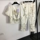 Highly sensitive celebrities favorite short-sleeved T-shirt + straight pants top and bottom set 2023SS DIOR Dior Highly sensitive celebrities favorite short-sleeved T-shirt + straight pants top and bottom set 2023SS DIOR Dior