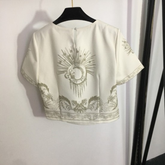 Highly sensitive celebrities favorite short-sleeved T-shirt + straight pants top and bottom set 2023SS DIOR Dior Highly sensitive celebrities favorite short-sleeved T-shirt + straight pants top and bottom set 2023SS DIOR Dior