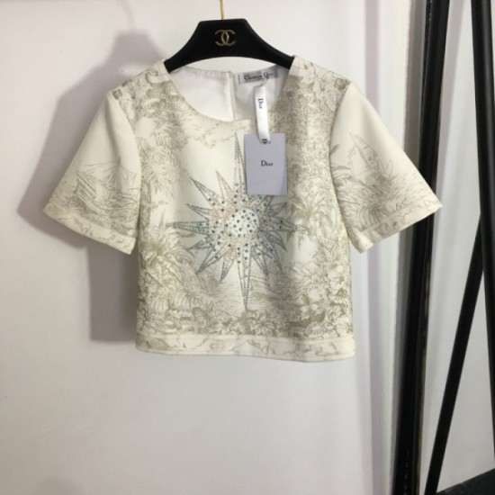 Perfect item for summer Short-sleeved T-shirt + straight pants top and bottom set 2023SS DIOR Dior Perfect item for summer Short-sleeved T-shirt + straight pants top and bottom set 2023SS DIOR Dior