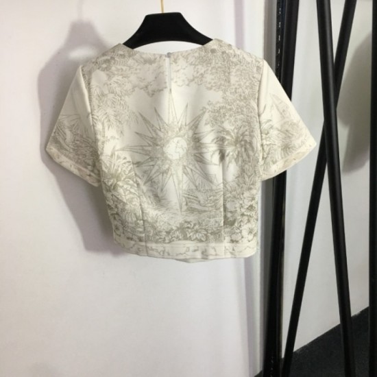 Perfect item for summer Short-sleeved T-shirt + straight pants top and bottom set 2023SS DIOR Dior Perfect item for summer Short-sleeved T-shirt + straight pants top and bottom set 2023SS DIOR Dior