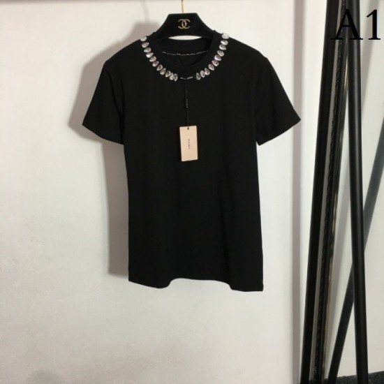 MIU MIU Celebrity Worn Product 2023SS Short Sleeve T-shirt MIU MIU Celebrity Worn Product 2023SS Short Sleeve T-shirt