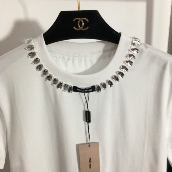 MIU MIU Celebrity Worn Product 2023SS Short Sleeve T-shirt MIU MIU Celebrity Worn Product 2023SS Short Sleeve T-shirt