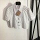MIU MIU 2023SS short-sleeved shirt Unique spring and summer coordination MIU MIU 2023SS short-sleeved shirt Unique spring and summer coordination