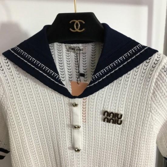 MIU MIU 2023SS short sleeve knit latest trend fashion new arrival MIU MIU 2023SS short sleeve knit latest trend fashion new arrival