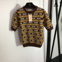 MIU MIU 2023SS short-sleeved knit brand new work that can't wait for summer