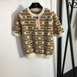 MIU MIU 2023SS short-sleeved knit brand new work that can't wait for summer