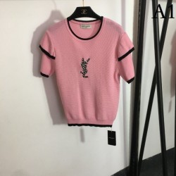 Popular new arrival short-sleeved knit 2023SS YSL Yves Saint Laurent