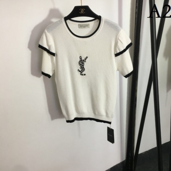 Popular new arrival short-sleeved knit 2023SS YSL Yves Saint Laurent Popular new arrival short-sleeved knit 2023SS YSL Yves Saint Laurent
