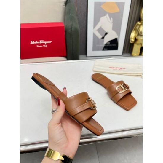 2024SS Spring/Summer New Items FERRAGAMO Salvatore Ferragamo Women's Slippers 2024SS Spring/Summer New Items FERRAGAMO Salvatore Ferragamo Women's Slippers