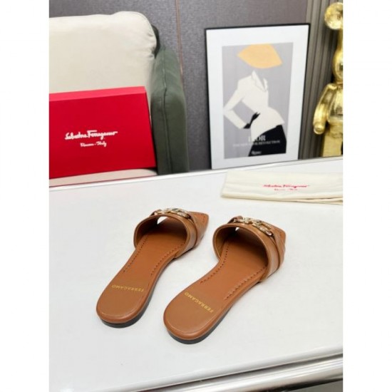 2024SS Spring/Summer New Items FERRAGAMO Salvatore Ferragamo Women's Slippers 2024SS Spring/Summer New Items FERRAGAMO Salvatore Ferragamo Women's Slippers