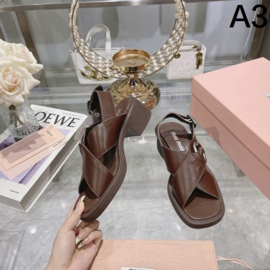 2024SS Popular Spring/Summer New Items MIU MIU Women's Sandals 2024SS Popular Spring/Summer New Items MIU MIU Women's Sandals