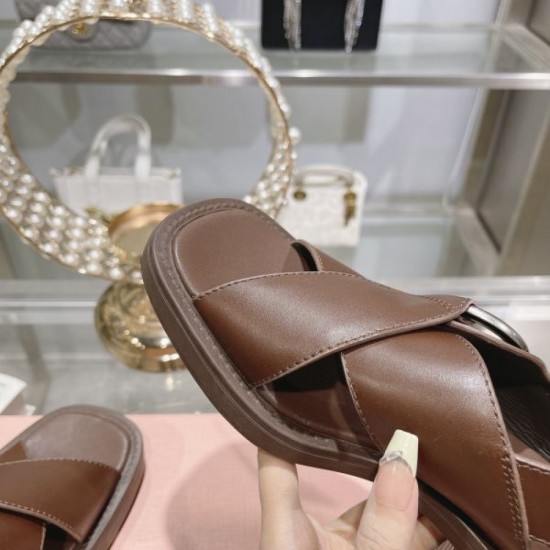 2024SS Popular Spring/Summer New Items MIU MIU Women's Sandals 2024SS Popular Spring/Summer New Items MIU MIU Women's Sandals