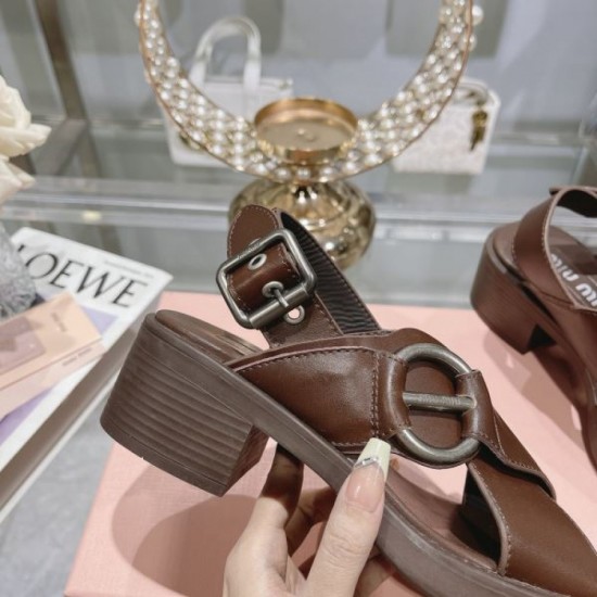 2024SS Popular Spring/Summer New Items MIU MIU Women's Sandals 2024SS Popular Spring/Summer New Items MIU MIU Women's Sandals
