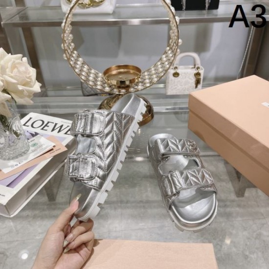 2024SS Crazy about elegant colors MIU MIU Women's slippers 2024SS Crazy about elegant colors MIU MIU Women's slippers