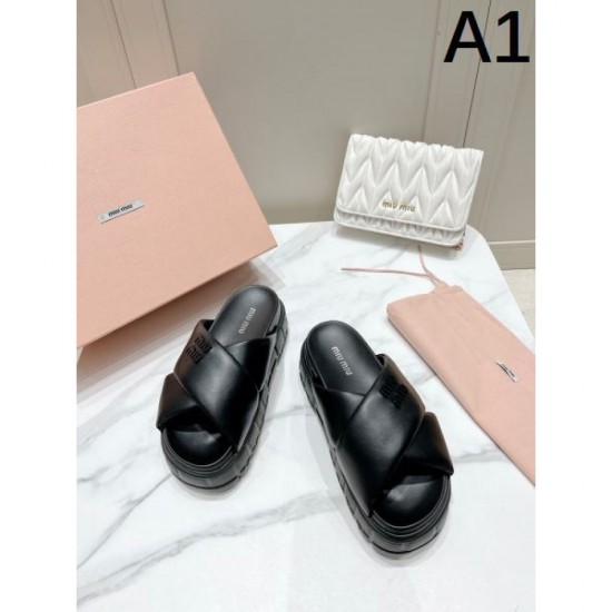 2024SS Favorite Elegant MIU MIU Women's Slippers 2024SS Favorite Elegant MIU MIU Women's Slippers
