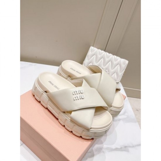 2024SS Favorite Elegant MIU MIU Women's Slippers 2024SS Favorite Elegant MIU MIU Women's Slippers