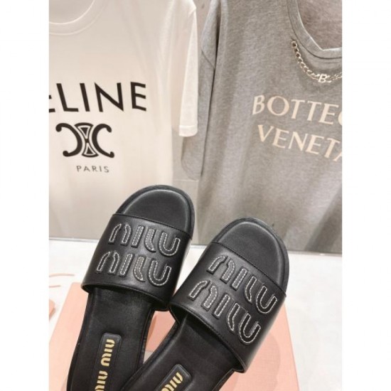 2024SS super popular model in stock MIU MIU ladies slippers 2024SS super popular model in stock MIU MIU ladies slippers