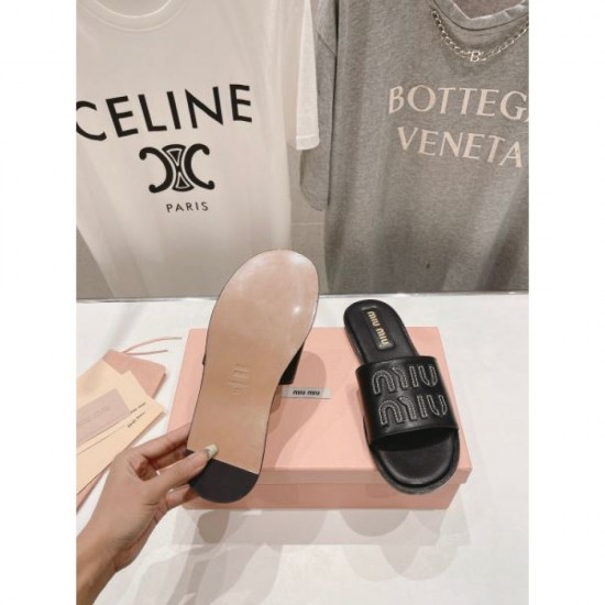 2024SS super popular model in stock MIU MIU ladies slippers 2024SS super popular model in stock MIU MIU ladies slippers