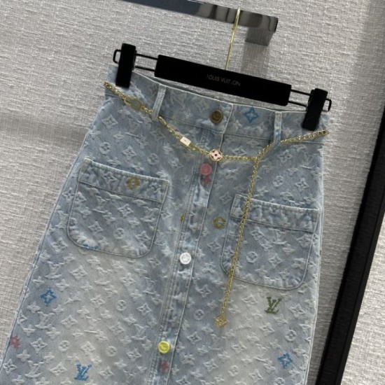 2024SS Denim Skirt LOUIS VUITTON Louis Vuitton Special Price New Limited Edition 2024SS Denim Skirt LOUIS VUITTON Louis Vuitton Special Price New Limited Edition