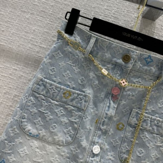 2024SS Denim Skirt LOUIS VUITTON Louis Vuitton Special Price New Limited Edition 2024SS Denim Skirt LOUIS VUITTON Louis Vuitton Special Price New Limited Edition